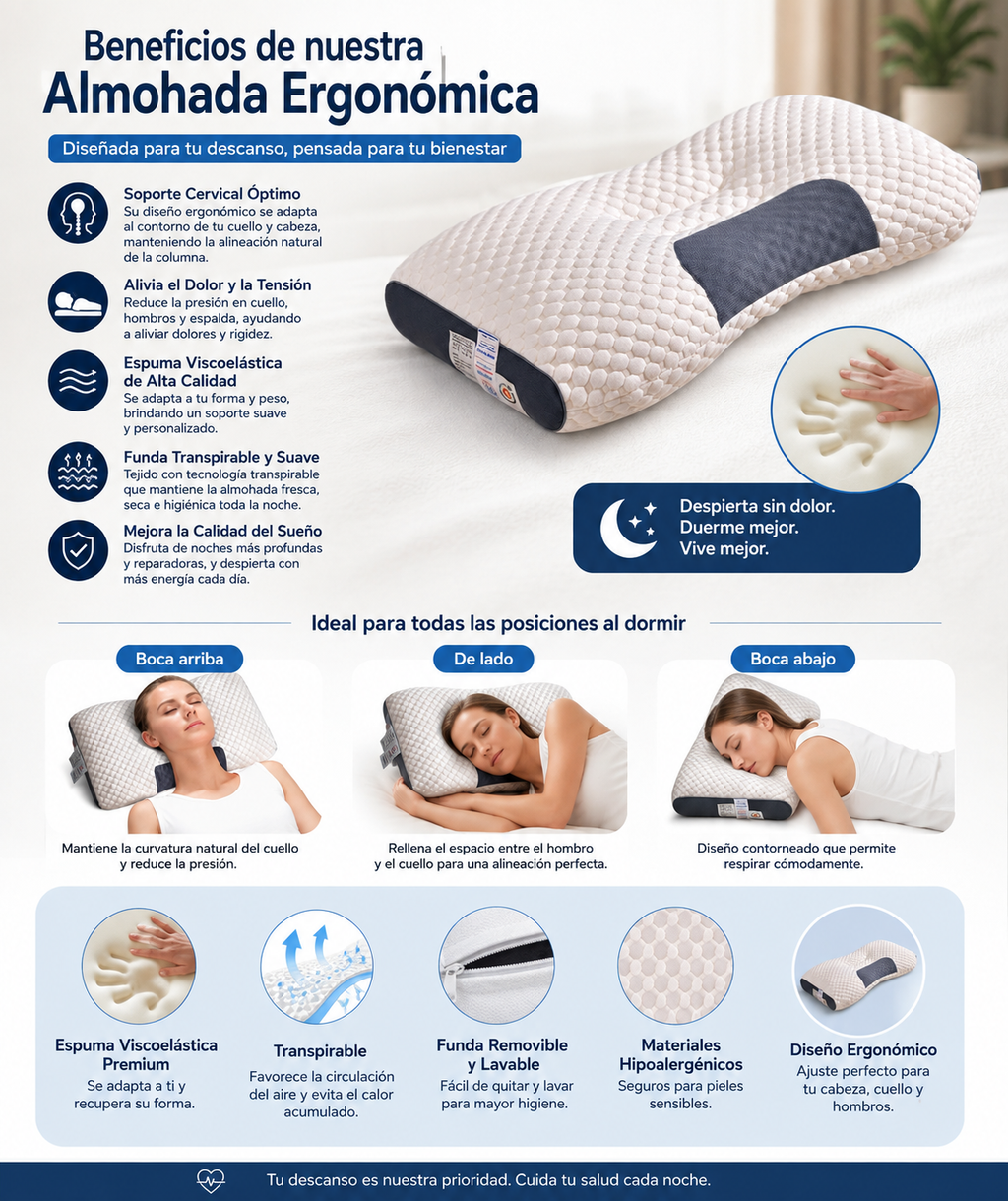 Almohada Cervical de Memory Foam