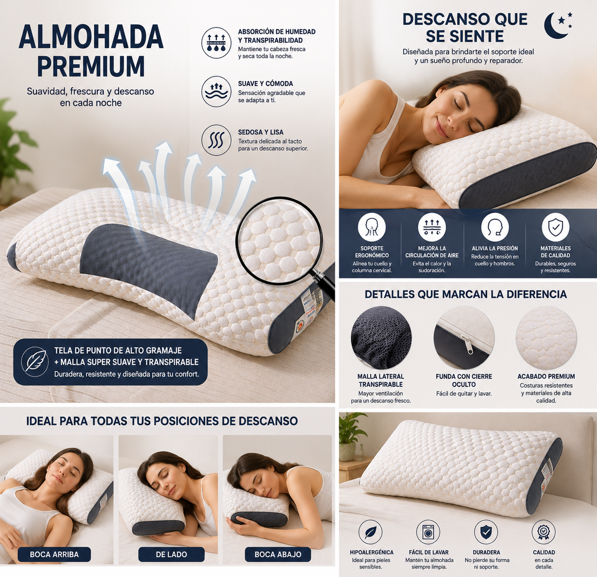 Almohada Cervical de Memory Foam